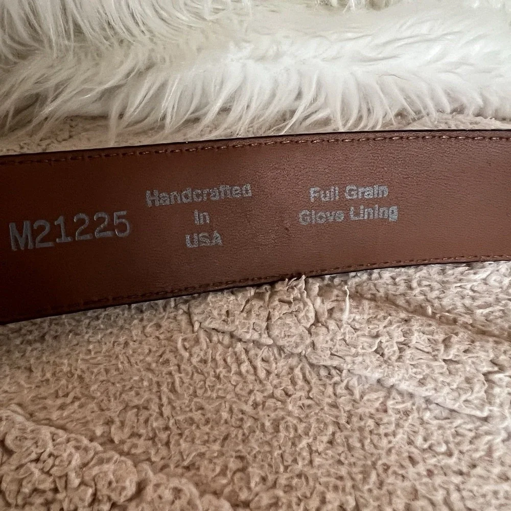 Men's Brighton Brown Leather Golf Belt Silver Plated Buckle Size 34 New With Tag